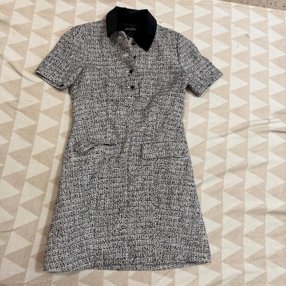 J crew checkers tweed Parc dress in tweed